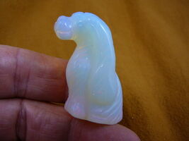 (Y-DOG-CS-555) COCKER SPANIEL dog WHITE gemstone gem stone carving I lov... - $15.79
