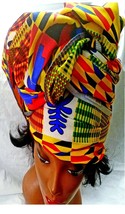 African Fabric Ankara Poly Kente Print Head Wrap 20&quot; X 71&quot; inch - $15.00