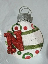 Round 3.5&quot; Letter N Personalizable Christmas Ornament by Holly Adler - $12.99