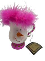Robert Stanley  Tea Cup Glass Christmas Ornament 5 inch Pink White - £8.40 GBP