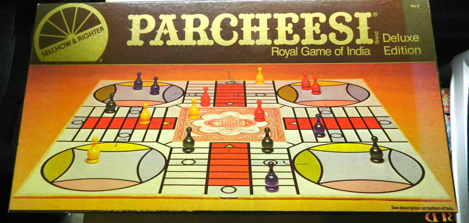 Primary image for Deluxe Parcheesi-Selchow and Righter Vintage Board Game-Complete