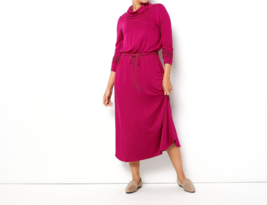 Susan Graver Weekend Jersey Knit Maxi Dress - Ultra Pink, Petite Medium - £20.17 GBP