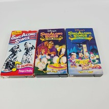 Lot Of 3 Disney Sing A Long Songs VHS Mickey Beauty Beast 101 Dalmatians... - £10.49 GBP