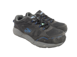 Skechers Women&#39;s Steel Toe Steel Plate Work Shoes 99993551 Black/Blue Size 7M - £35.51 GBP