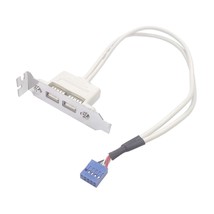 Low Profile 9.5Mm Height Usb 2.0 Female Back Panel To Motherboard 9Pin C... - $14.99