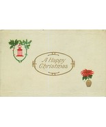 Antique Embossed Christmas Postcard L069 Cancel 1913 Lantern Poinsettia ... - €5,18 EUR