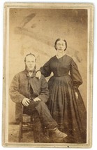 CIRCA 1870&#39;S CDV Married Couple In Studio  C.M. Marsh Canandaigua, N.Y. - £7.56 GBP