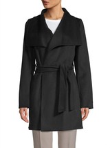 T Tahari women ella lightweight wool wrap trench coat jacket in Black - £88.87 GBP