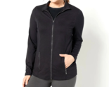 Belle Kim Gravel Zip Front Athletic Jacket Athletic Jacket- BLACK, XL - $33.03