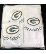 Green Bay Packers Little Fan NFL Baby Hooded Towel &amp; Bibs Set NEW Infant... - £18.58 GBP