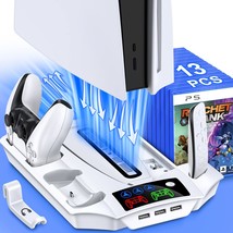 Ps5 Stand With Cooling Fan And Dual Ps5 Controller Charging Station For ... - £54.12 GBP