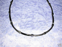 New Gothic Sliced Metal Tube &amp; Square Beads Strand Rocker Industrial Necklace - $9.00