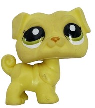 Littlest Pet Shop Authentic Yellow Pug Puppy Dog Green Dot Eyes Blind Ba... - £10.30 GBP