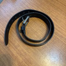 Black Genuine Leather Belt Double Prong Buckle Mens Size 38 95 - $8.71