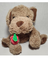 10&quot; Russell Stover Coco Love Pup Plush Rose In Mouth Valentines Day Brown - $16.17 CAD