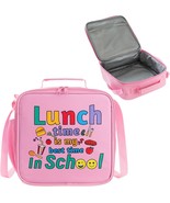 Girls Lunch Bag Insulated, 9.5x9.5x4in Pink Bento Lunch Box for Kids - D... - $367.32 MXN