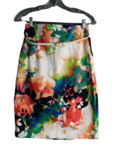 Worthington Pencil Skirt With Belt Cotton Poly Blend Floral Print Womens... - £15.48 GBP