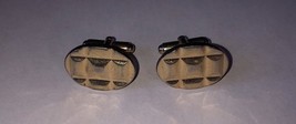 Anson Vintage Cold Colored Textured Square Pattern Round Cufflinks - $151.35 MXN