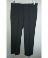 100% PURE WOOL MEN&#39;S FLAT-FRONT GRAY DRESS PANTS-33&quot;x26.75&quot;-BARELY WORN - $19.03 CAD
