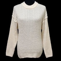 SO English Cream Crew Neck Knit Sweater Size Small - £15.04 GBP