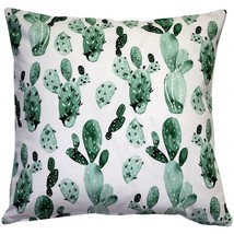 Karalina Cactus Garden Throw Pillow 20x20, with Polyfill Insert - £39.92 GBP