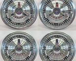 Mid Sixties to Seventies Chevrolet 15&quot; Wire Spinner Hubcaps / Wheel Cove... - £235.41 GBP