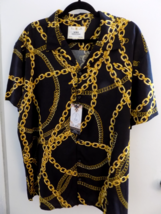NEW MBX Premium Goods  Baroque Gold Italian Designer Style Men Shirt Siz... - $51.42