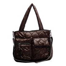 Autumn Winter Crossbody Bags Large Capacity Casual Down Padded  Bags Portable Qu - £52.25 GBP