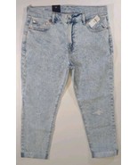 GAP Girlfriend Jeans Mid Rise 30/10s Light Acid Wash Blue Tapered Denim ... - £19.59 GBP