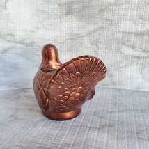 Turkey Planter, Copper color ceramic, Thanksgiving decor, bird succulent pot image 4