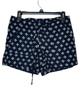 Gap Women Shorts Linen Casual Drawstring Waist Diamond Pattern Black Size 4 NWT - £15.81 GBP