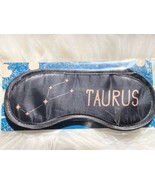 Taurus Zodiac Astrology Black Satin Sleep Blackout Eye Mask Light Blocker - £8.50 GBP