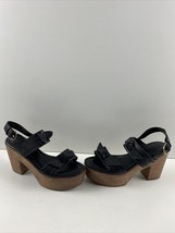 Alexandre Birman Black Leather Open Toe Platform Slingback Clog Sandal Size 39.5 - $209.87