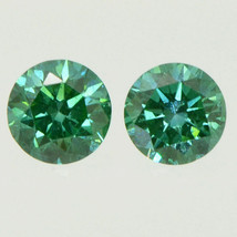 Round Shape Diamond Matching Pair Fancy Green Color Loose Enhanced VS2 0.48 TCW - £388.89 GBP