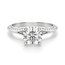 Solitaire 1.34Ct Round Cut Simulated Diamond Sterling Silver Engagement Ring - £44.09 GBP