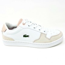 Lacoste Masters Cup 120 2 SUJ Leather White Natural Kids Casual Sneakers - $47.95