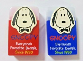 P EAN Uts Snoopy Eraser Wtih Case Sanrio Hallmark Old Vintage Retro Red Blue - £24.33 GBP