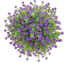 10Pcs Outdoor Artificial Plant Uv Resistant Fake Stems Plants, Faux, Purple - £31.96 GBP