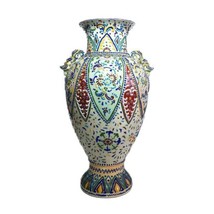 Japanese Moriage Satsuma Vase, Antique Late Meiji Era, Earthenware, 18.5&quot; - £218.60 GBP