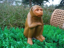 Outdoor decor of  monkey for backyard Concrete Monkey Statue With painting - £38.36 GBP
