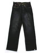 Hypnotic Genes Button Fly Vintage Black Denim Jeans Pants Men&#39;s NWT - £66.88 GBP