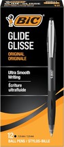 Bic Glide Black Retractable Ballpoint Pens, Medium Point (1.0Mm), 12-Cou... - $596.64 MXN