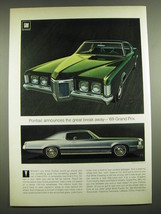1969 Pontiac Grand Prix Ad - Pontiac announces the great break away - $18.49