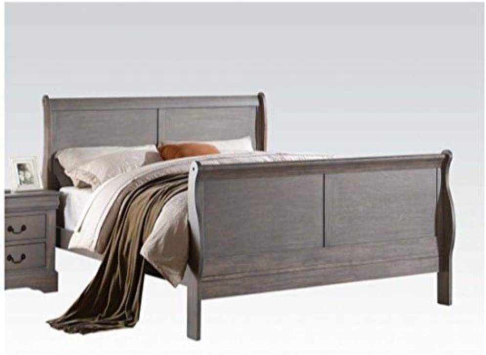 Benzara Transitional Style Queen Size Sleigh Bed, Gray - $725.99