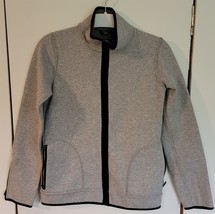 Womens Barletta Platinum Gray w/Black Trim Lightweight Zip Front Jacket - $166.17 MXN