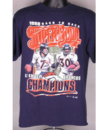 Vtg Denver Broncos Back to Back Champions 1998 Shirt-Blue-L-Elway Davis-... - £14.90 GBP