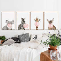 Nordic simplicity Cute koala zebra fawn canvas painting Home decoration frameles - £8.39 GBP+