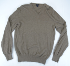 Suitsupply Sweater Men Slim Sz L Brown Cotton Cashmere V-Neck Pullover I... - £18.64 GBP