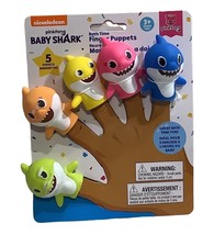 Baby Shark Finger Puppets Nickelodeon Pinkfrong Bath Toy Rubber Pink Yellow Blue - £14.43 GBP