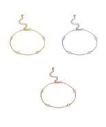Silvertone Rhodium or Gold Plated Brass 4mm Bezel Round CZ Station 7+2" ... - $29.70+